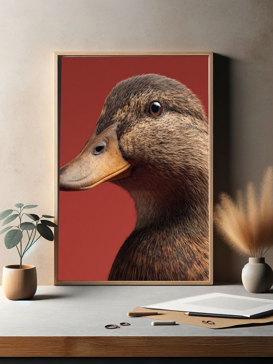 Duck Portrait Poster. — room view 2