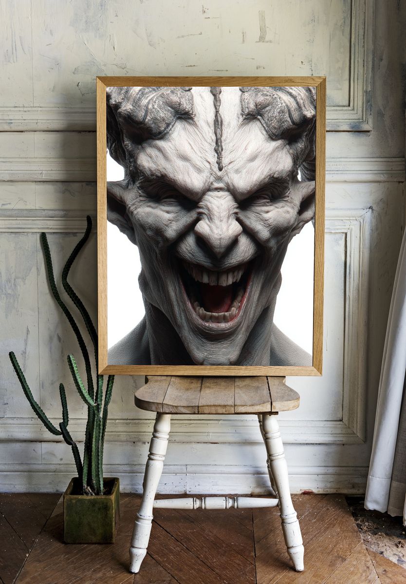 Demonic Creature Portrait Poster. — room view 1