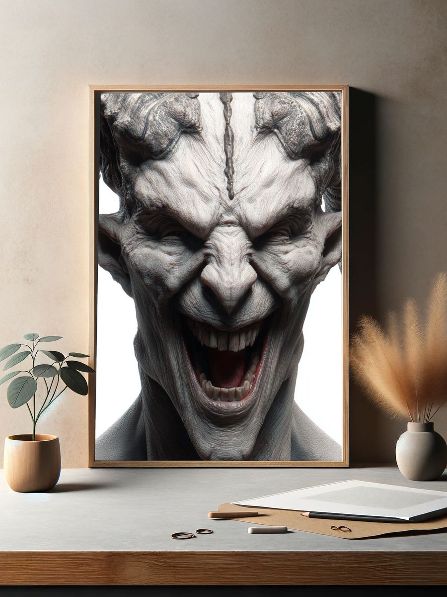 Demonic Creature Portrait Poster. — room view 2