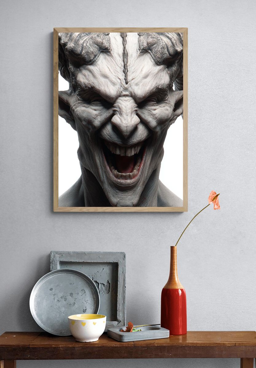 Demonic Creature Portrait Poster. — room view 3