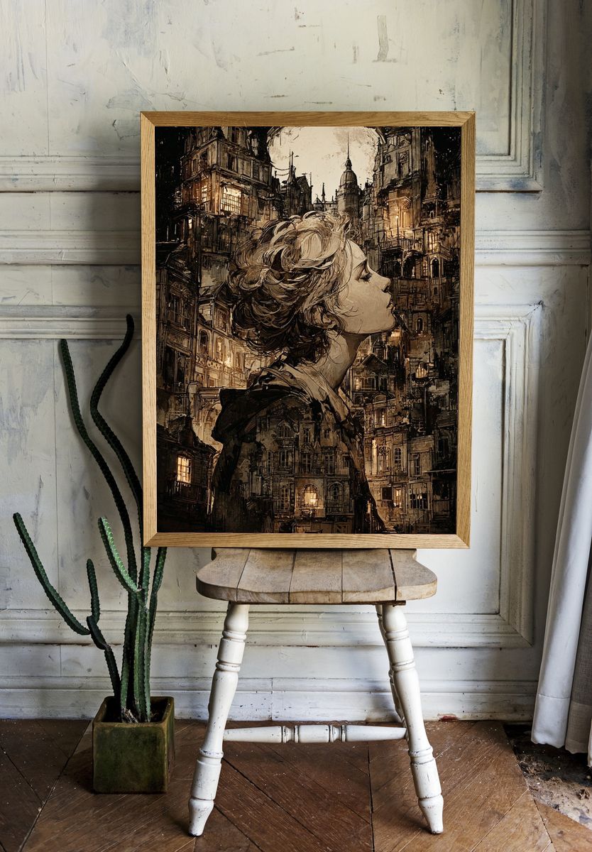 Dreamy Cityscape — Fine Art Print. — room view 1