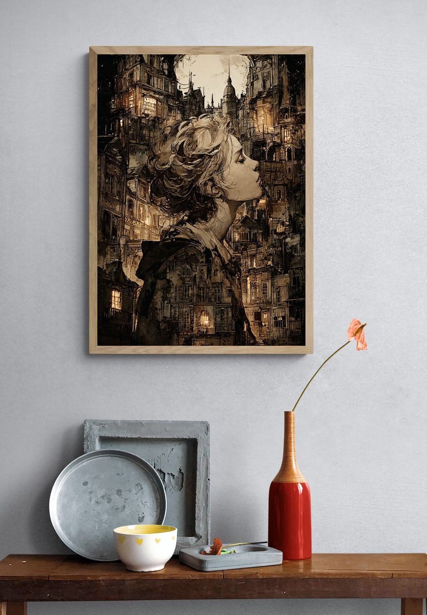 Dreamy Cityscape — Fine Art Print. — room view 3