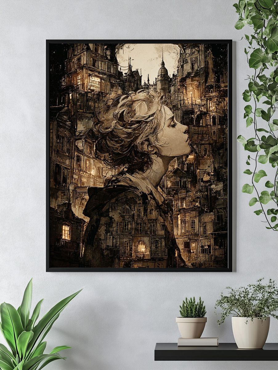 Dreamy Cityscape — Fine Art Print. — room view 4