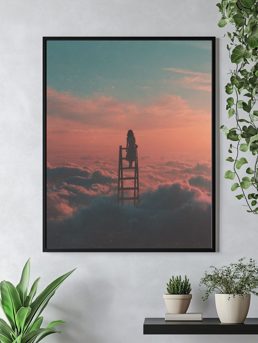 Dreamy Clouds — Surrealism Print. — room view 4