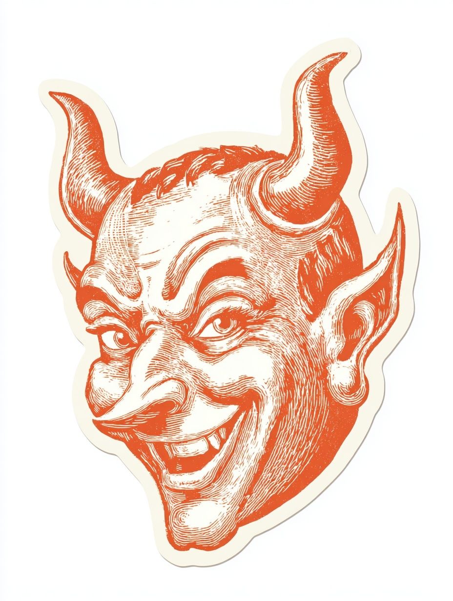 Vintage Devil Illustration Poster. poster detail