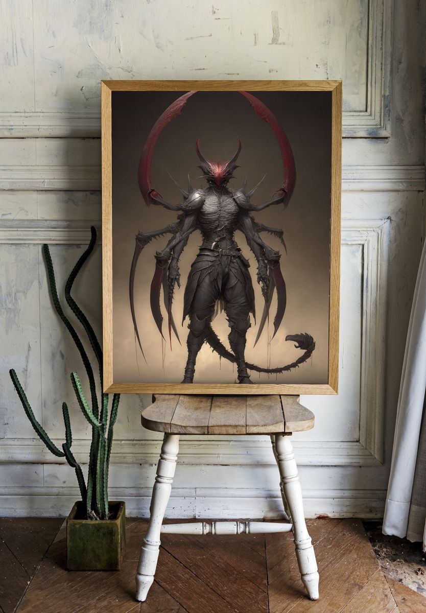 Demonic Sentinel Fantasy Print. — room view 1
