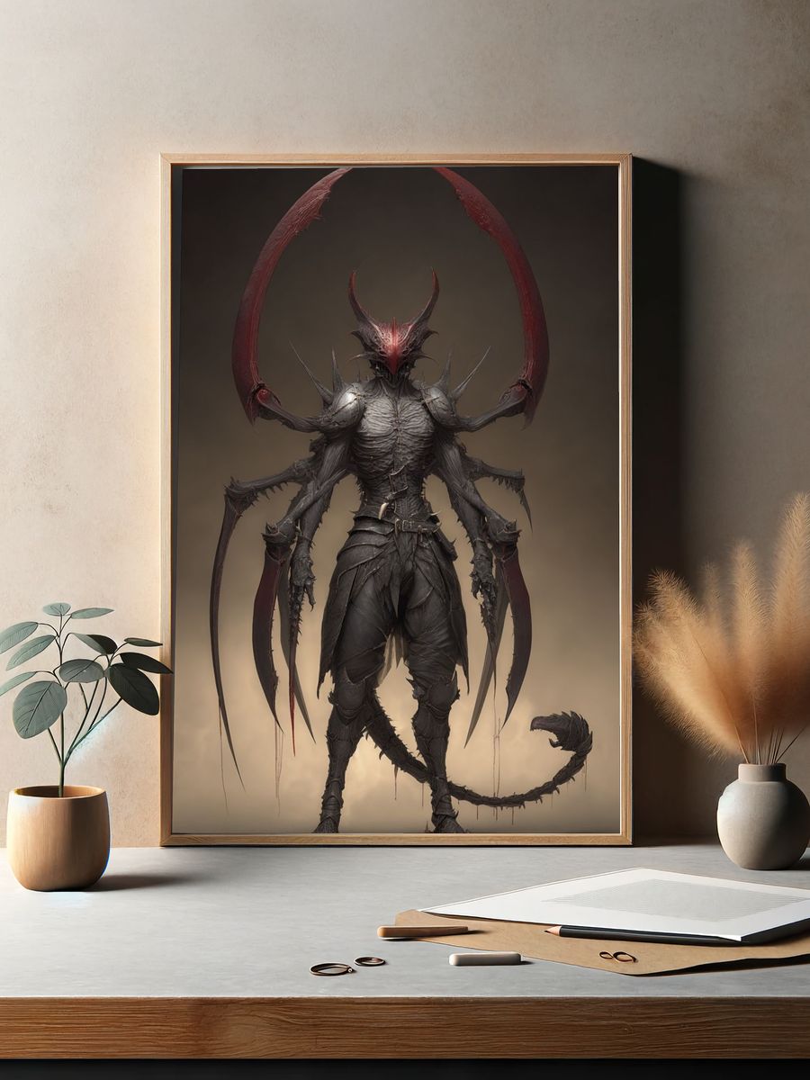 Demonic Sentinel Fantasy Print. — room view 2