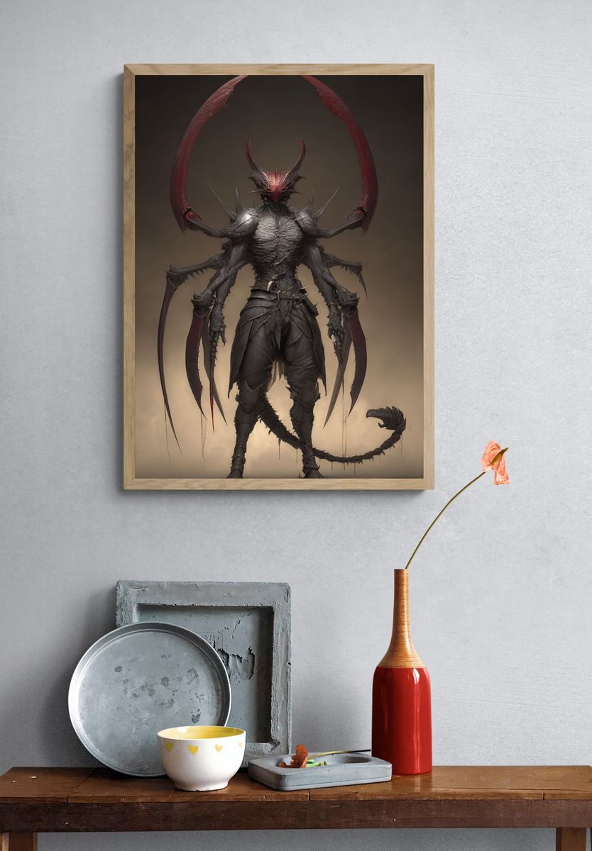 Demonic Sentinel Fantasy Print. — room view 3