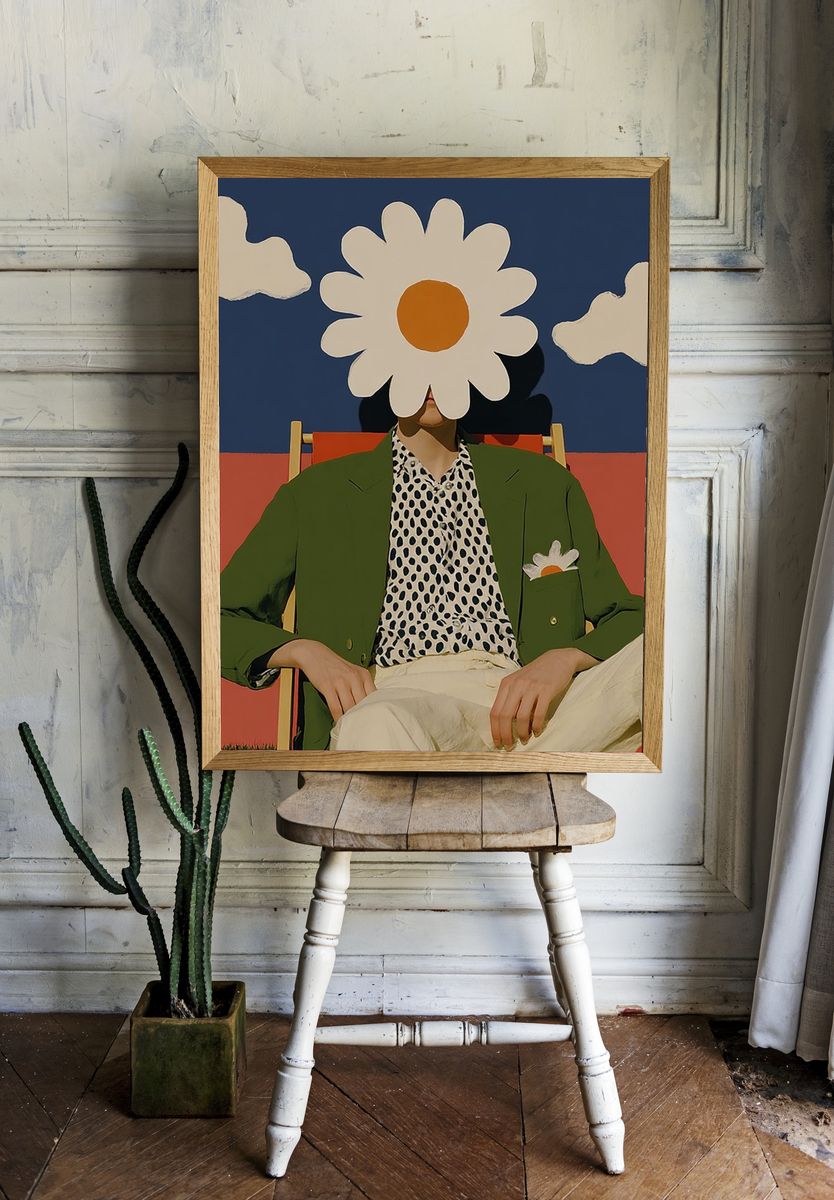 Daisy Face — Contemporary Print. — room view 1