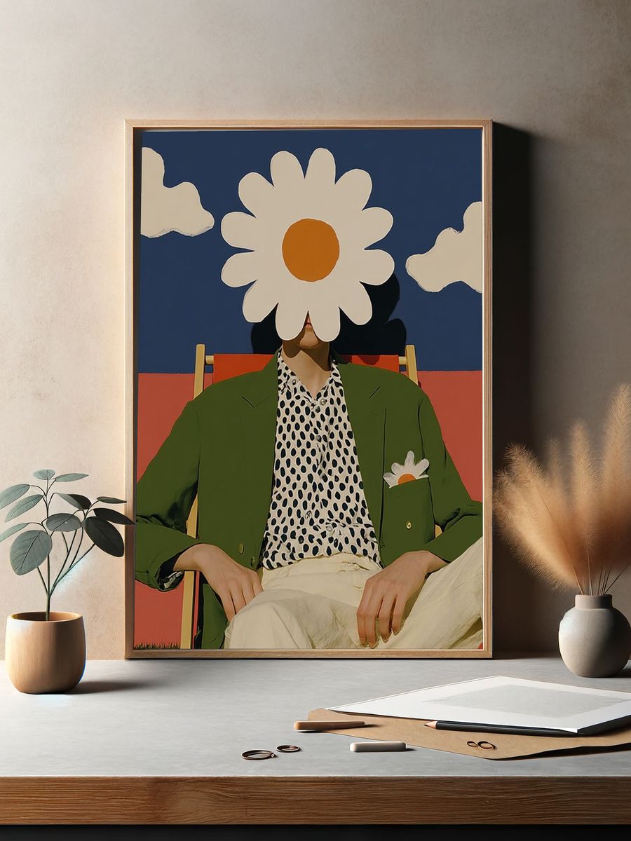 Daisy Face — Contemporary Print. — room view 2