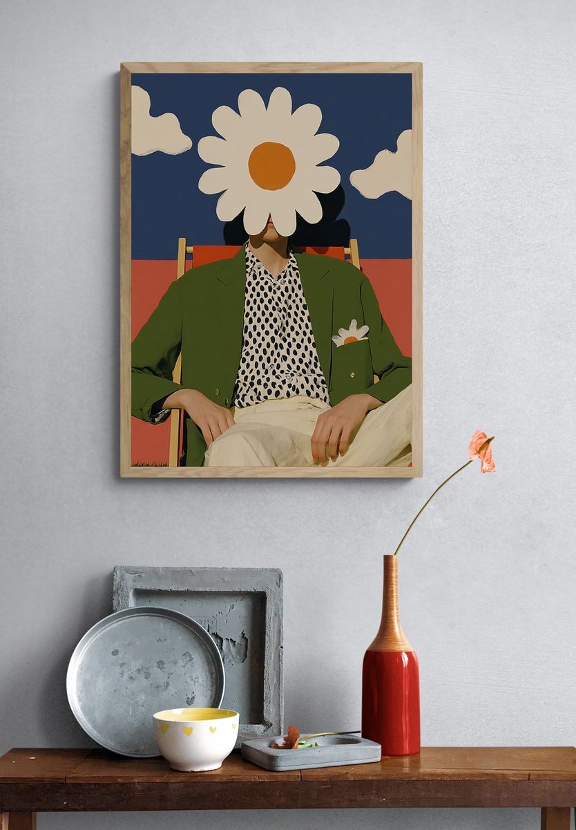 Daisy Face — Contemporary Print. — room view 3