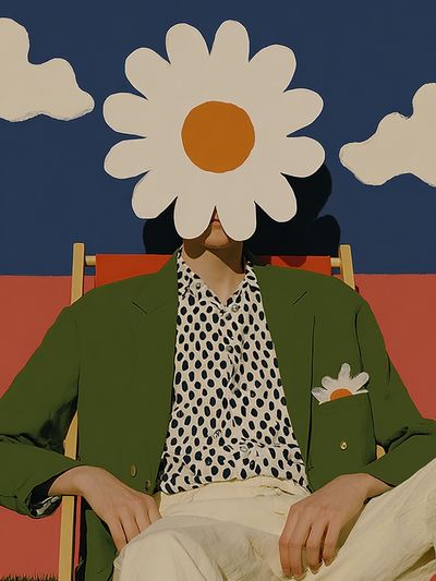 Daisy Face — Contemporary Print. poster print