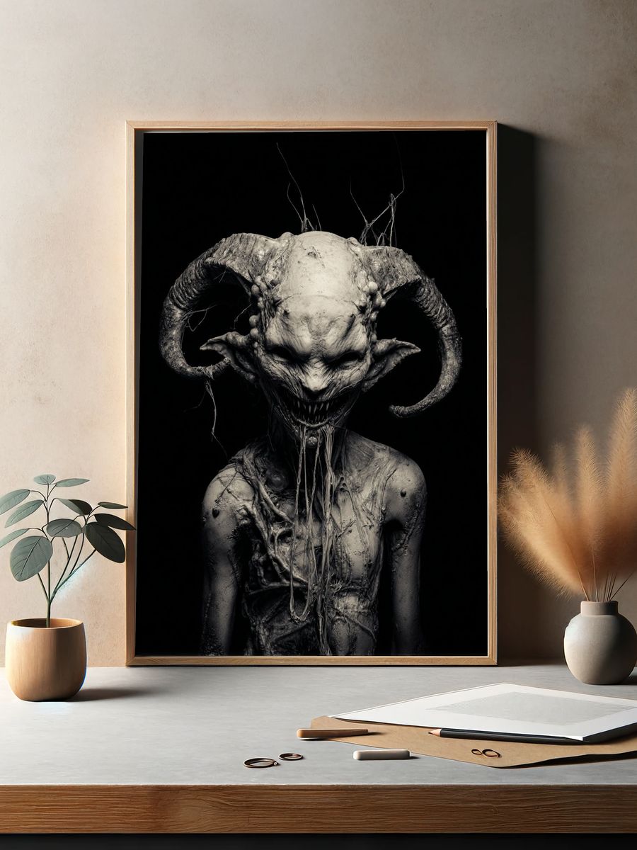 Demonic Creature — Dark Fantasy Print. — room view 2