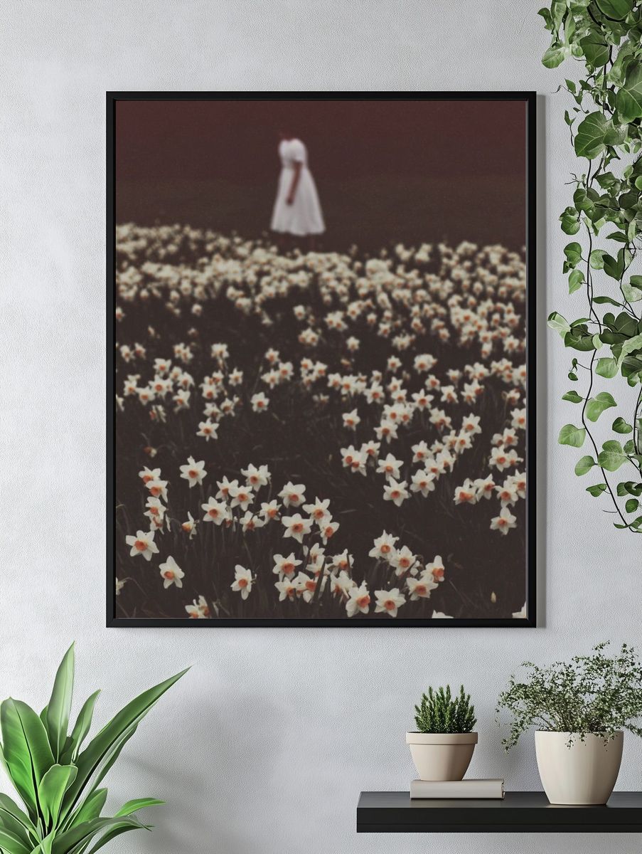 Daffodil Field with Figure — Photography Print. — room view 4