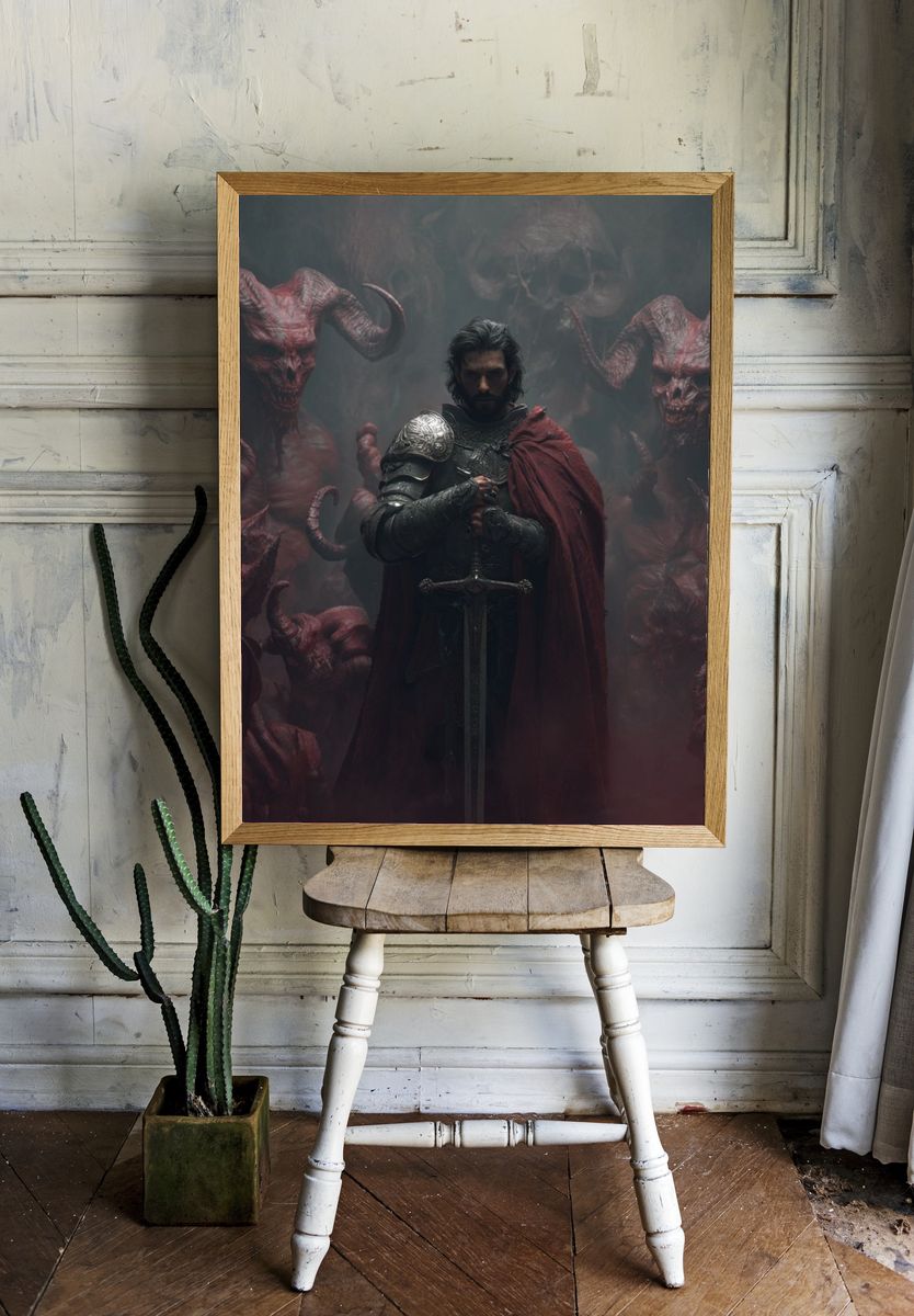 Dark Fantasy Knight Poster. — room view 1