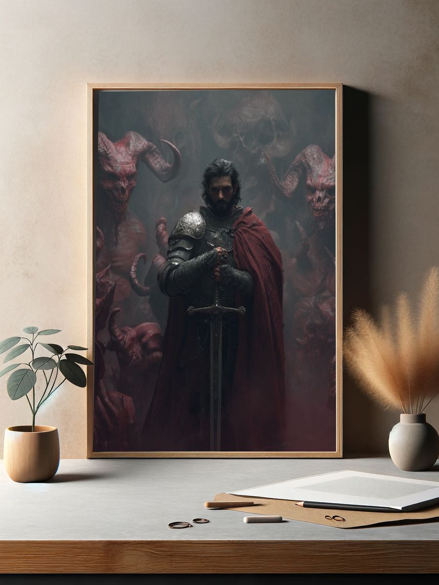 Dark Fantasy Knight Poster. — room view 2