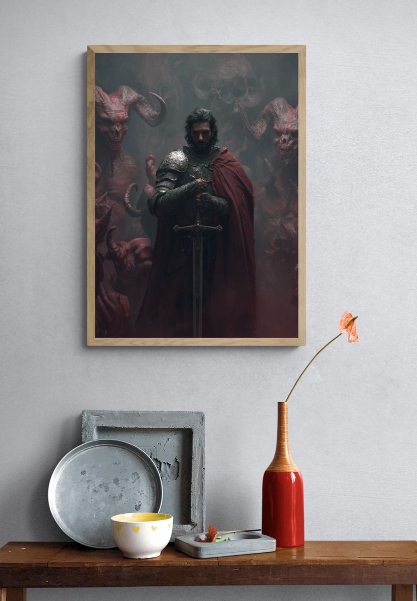 Dark Fantasy Knight Poster. — room view 3