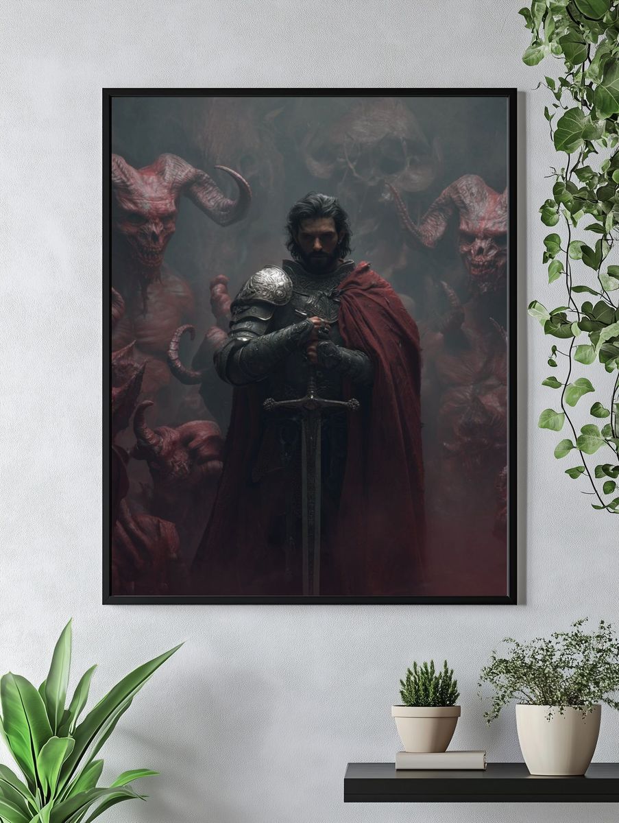 Dark Fantasy Knight Poster. — room view 4