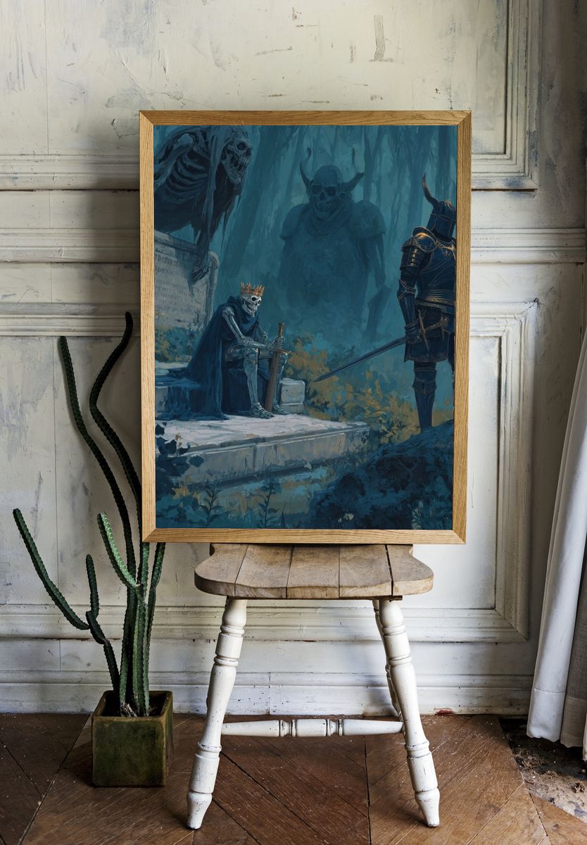 Dark Fantasy Skeleton Knights Poster. — room view 1