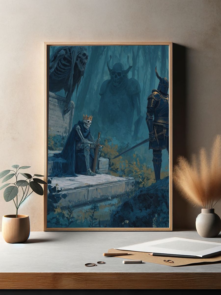 Dark Fantasy Skeleton Knights Poster. — room view 2