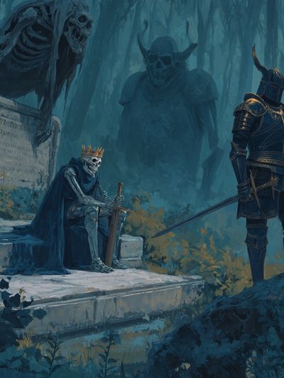 Dark Fantasy Skeleton Knights Poster. poster