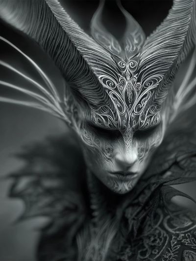 Dark Fantasy Mask Portrait Print. poster print