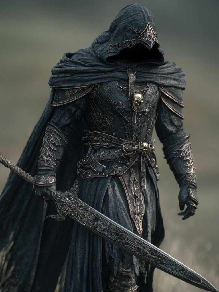 Dark Hooded Warrior Fantasy Poster. poster — movies art
