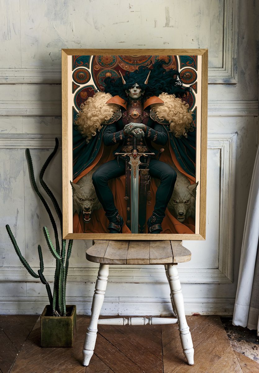 Dark Fantasy Warrior Poster. — room view 1