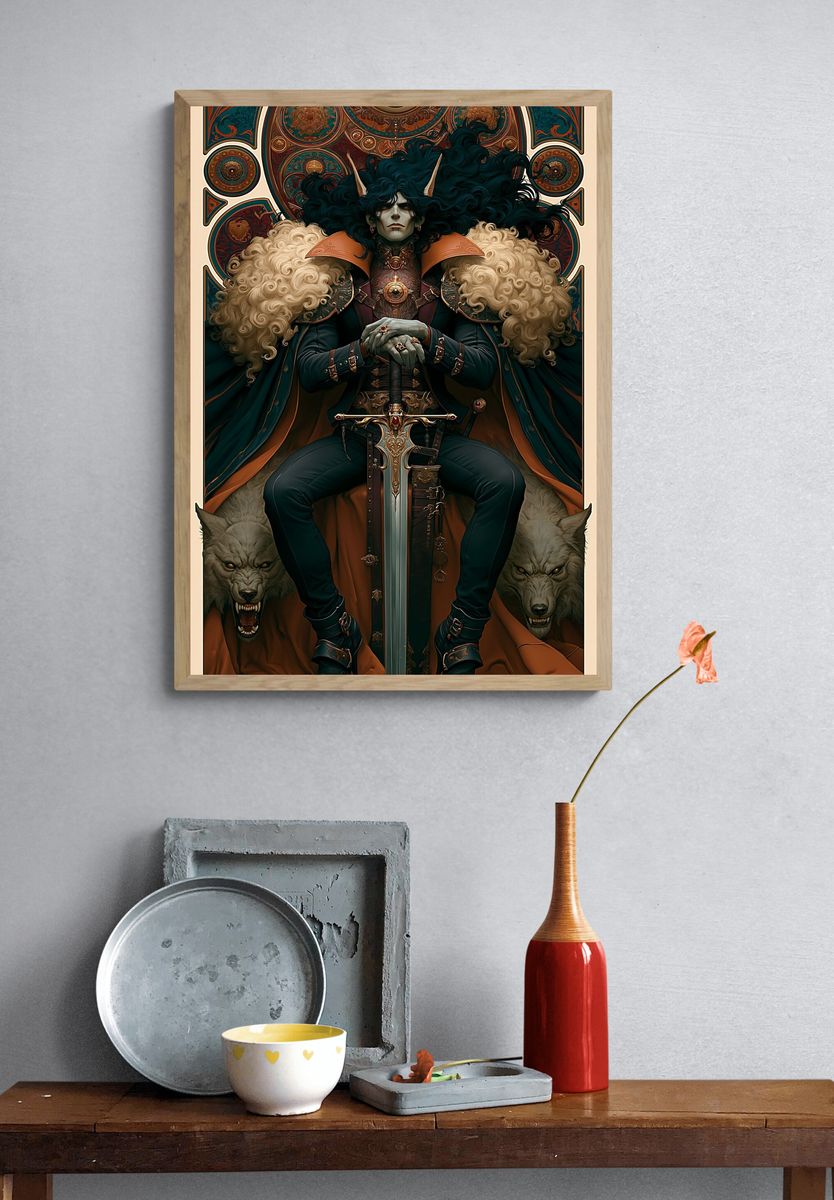 Dark Fantasy Warrior Poster. — room view 3