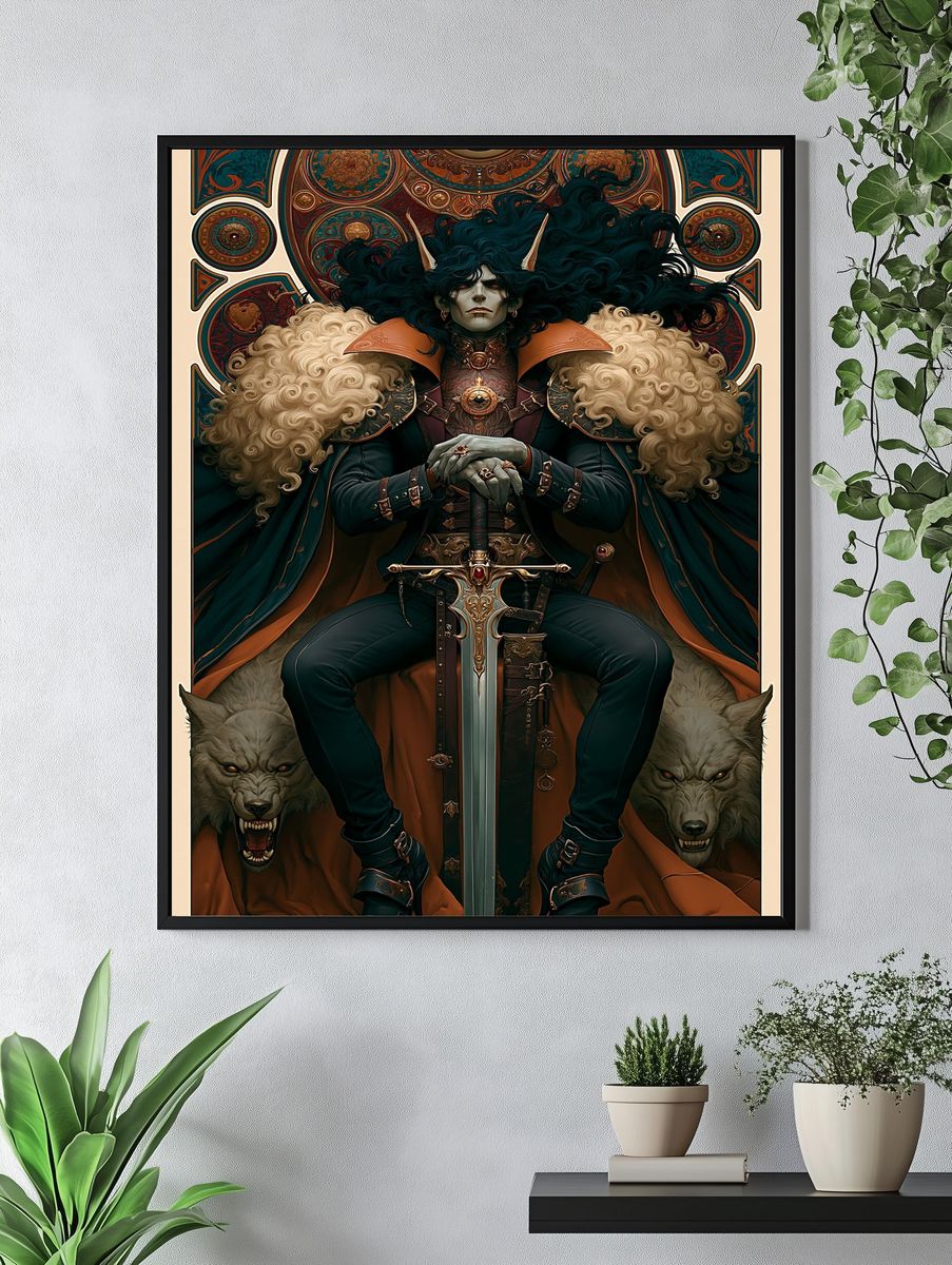 Dark Fantasy Warrior Poster. — room view 4