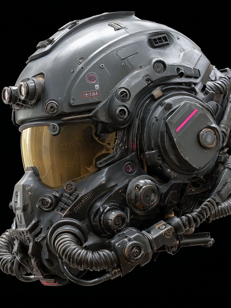 Futuristic Helmet — Digital Art Print. poster — illustration art