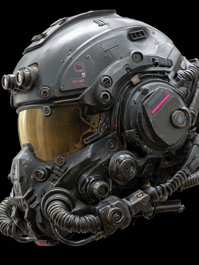 Futuristic Helmet — Digital Art Print. poster print