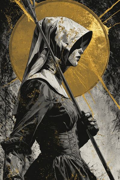 Mysterious Nun — Digital Art Print. poster print