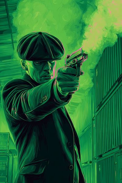 Gangster with Gun — Digital Art Print. poster print