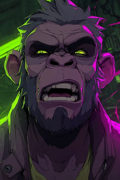 Fierce Gorilla — Digital Art Print. poster print