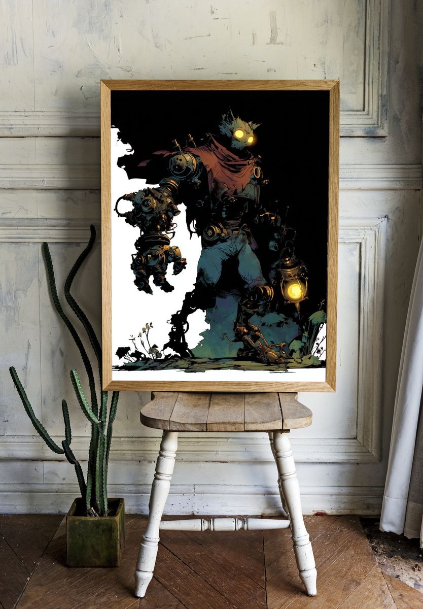 Mechanical Guardian — Digital Art Print. — room view 1