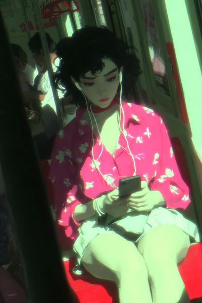 Urban Girl in Pink — Digital Art Print