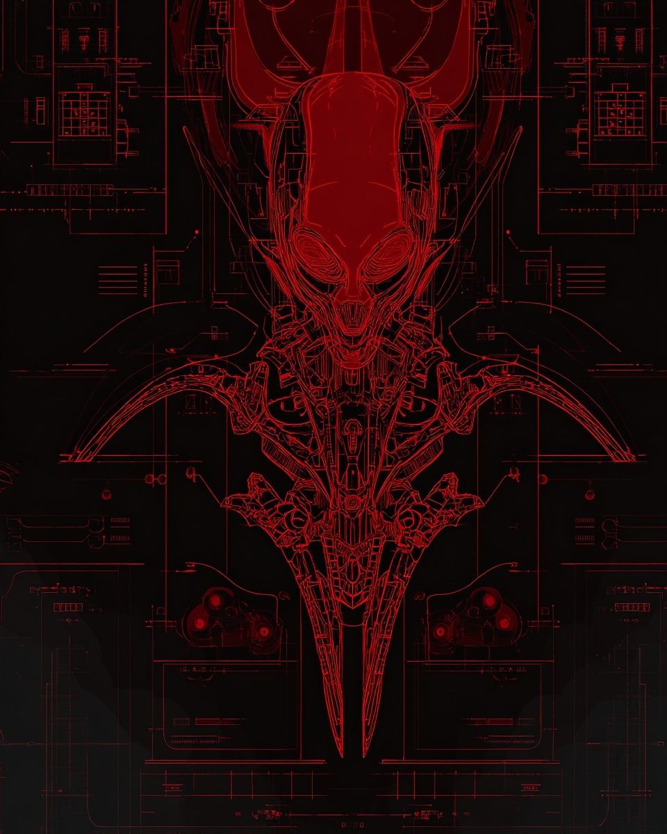 Alien Technology — Digital Art Print. poster — illustration art