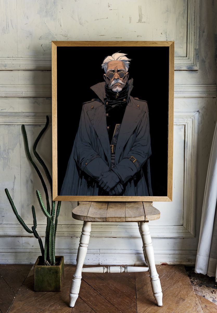 Mysterious Elder — Digital Art Print. — room view 1