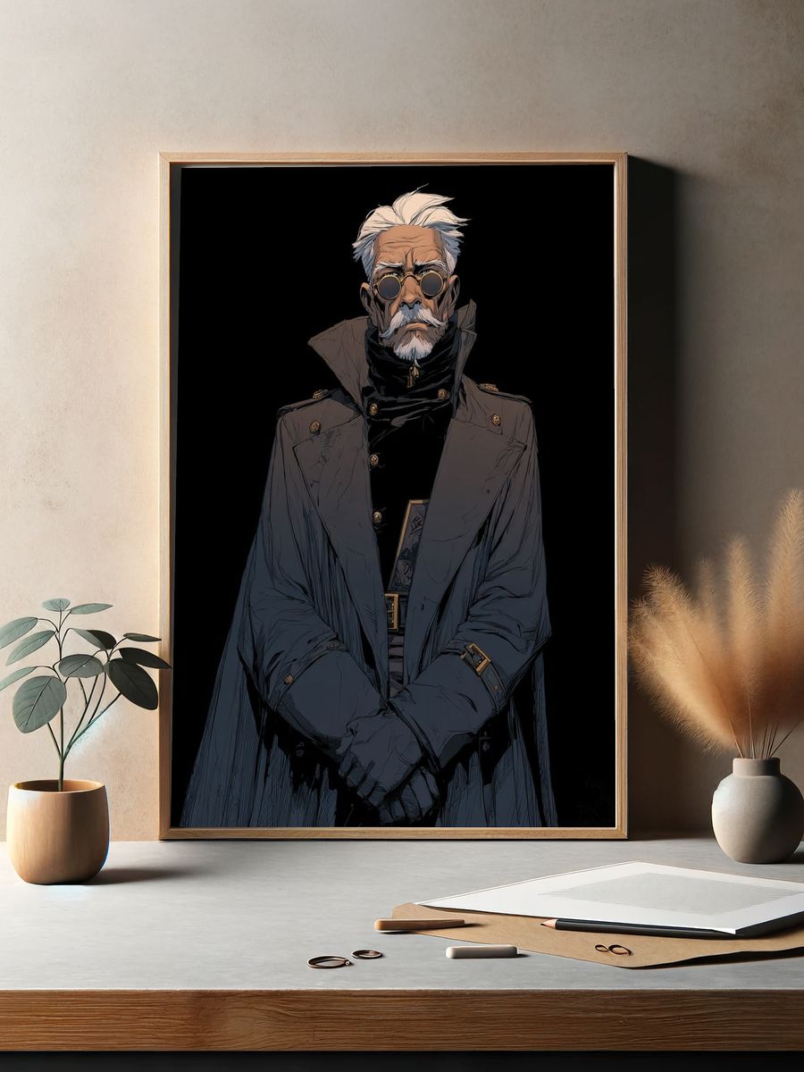 Mysterious Elder — Digital Art Print. — room view 2