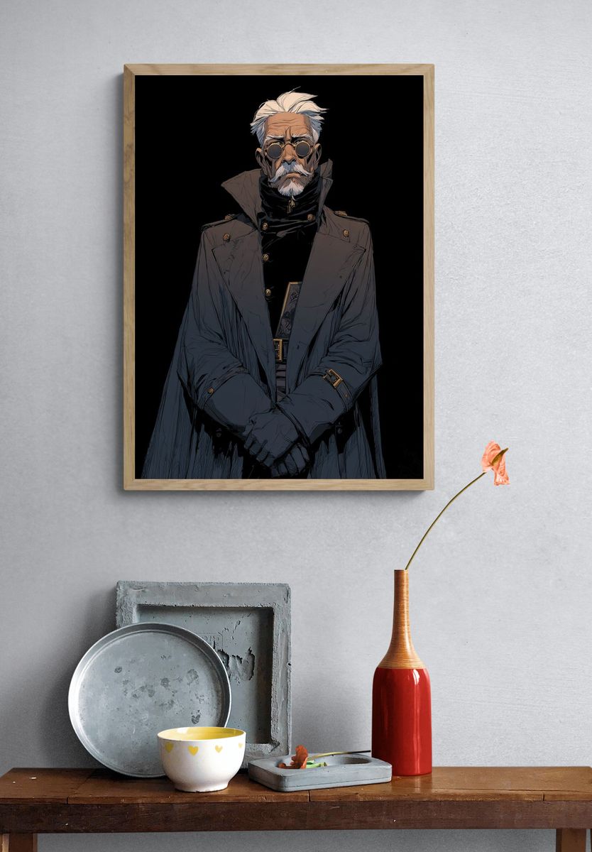 Mysterious Elder — Digital Art Print. — room view 3