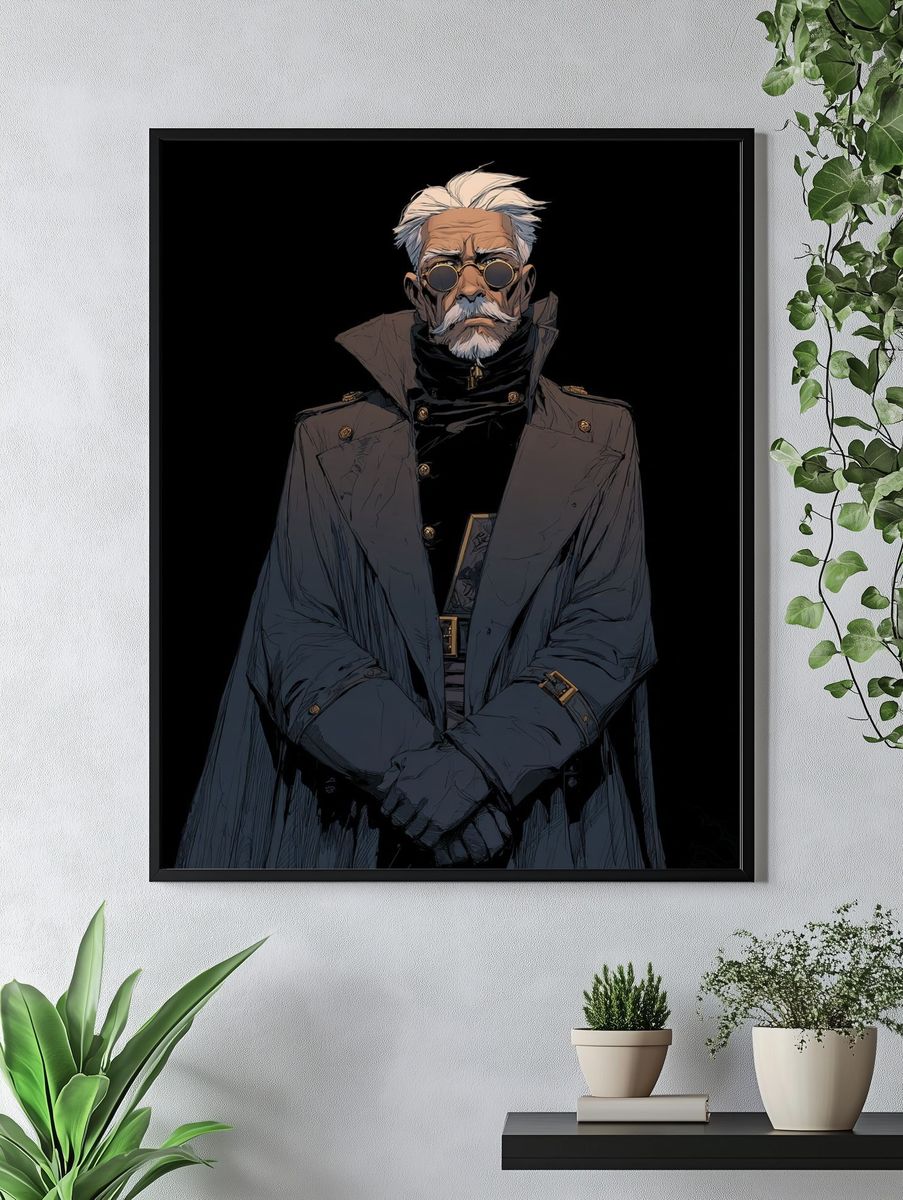 Mysterious Elder — Digital Art Print. — room view 4