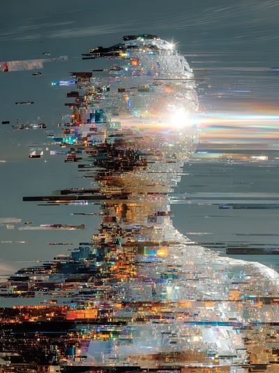 Glitching Human Form — Digital Art Print. poster print