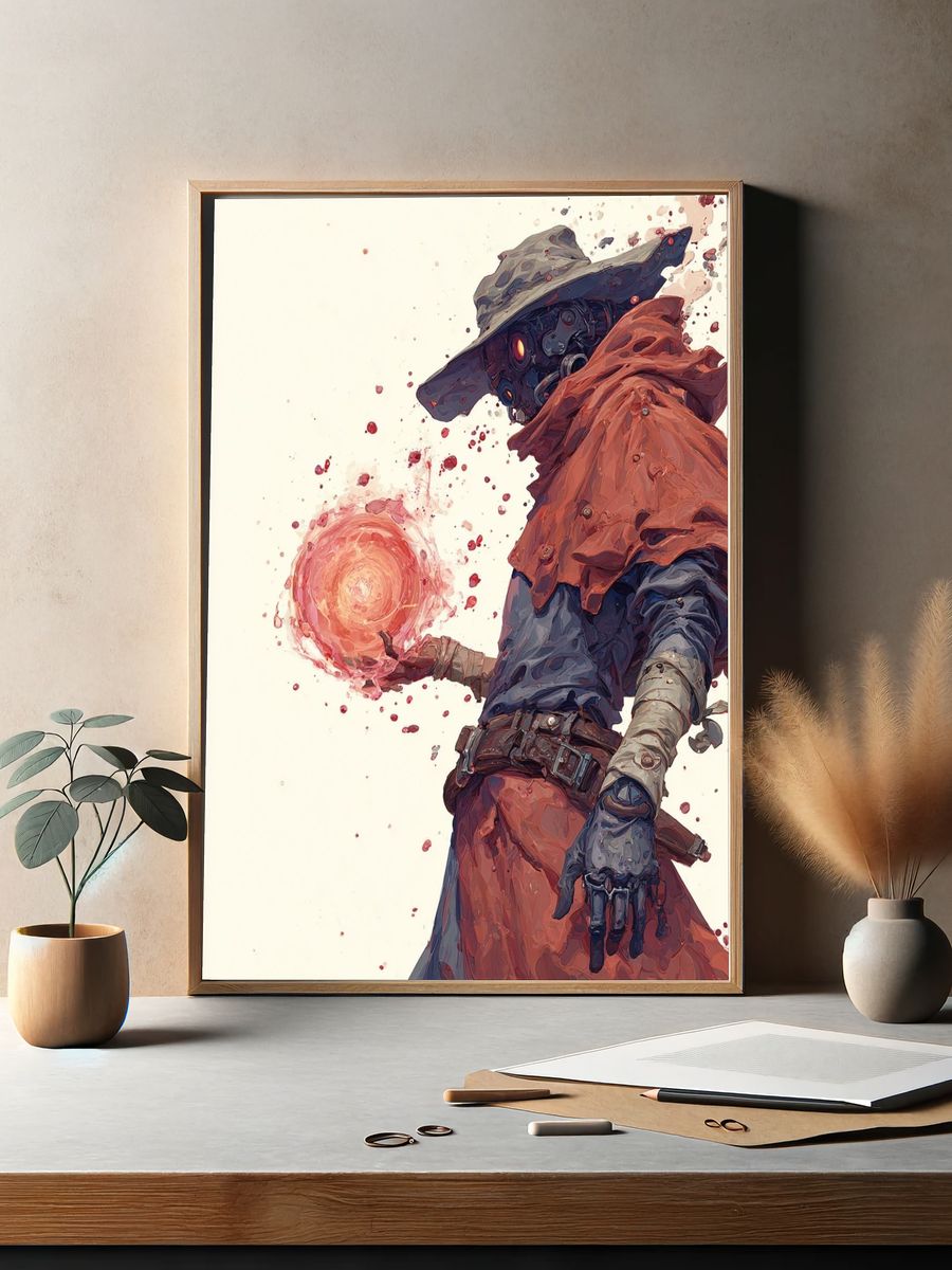 Mystical Sorcerer — Digital Art Print. — room view 2