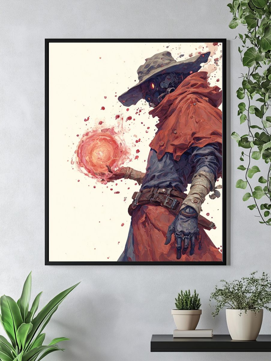 Mystical Sorcerer — Digital Art Print. — room view 4