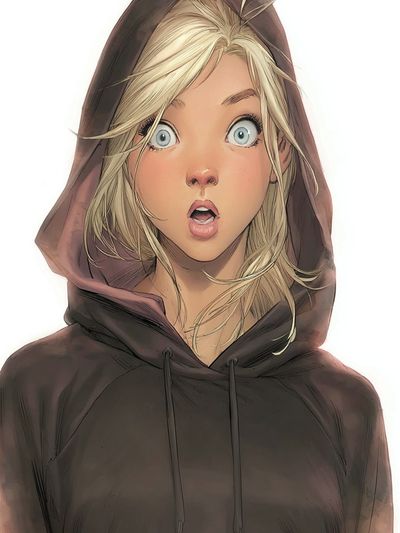 Surprised Girl — Digital Art Print. poster print
