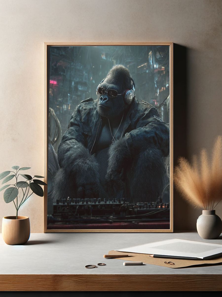 DJ Gorilla — Digital Art Print. — room view 2