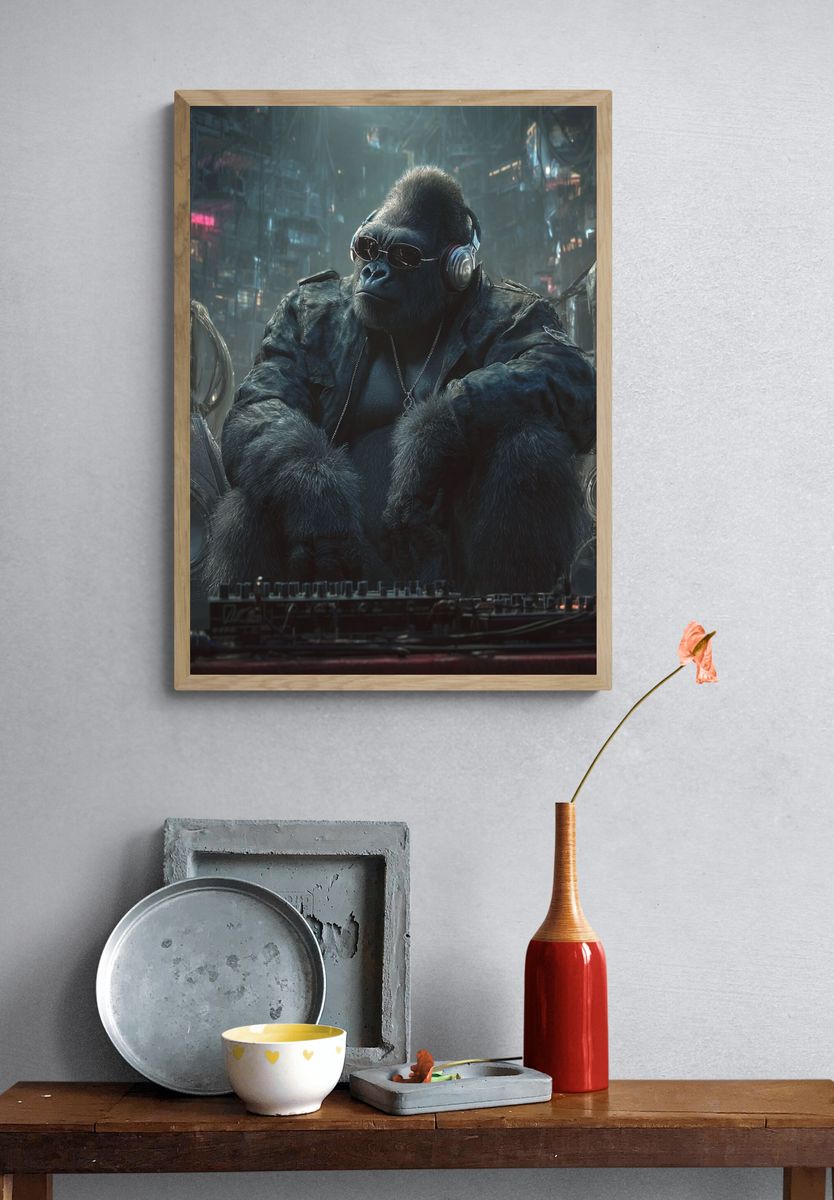 DJ Gorilla — Digital Art Print. — room view 3