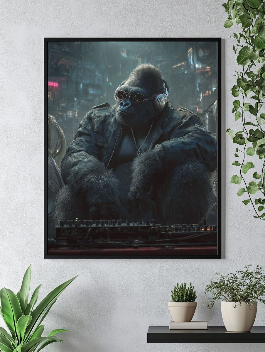 DJ Gorilla — Digital Art Print. — room view 4