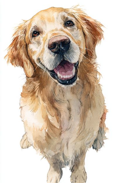 Golden Retriever Watercolor Poster. poster print
